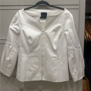 Magaschoni Collection 3/4 sleeve Zip Up Blouse